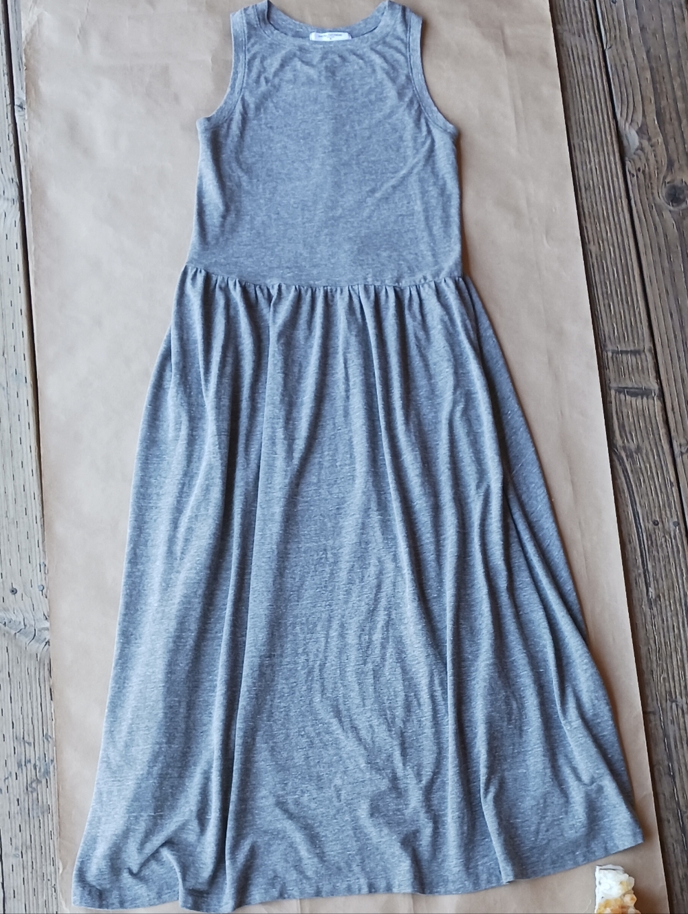 PerfectWhiteTee Eva Slub Jersey Tank Sleeveless Dress Heather Gray Medium